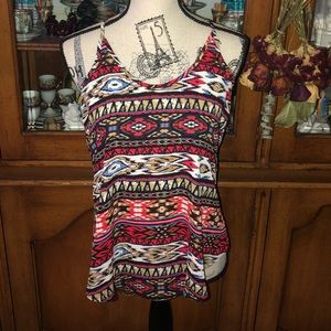 Sexy multi-colored silky top